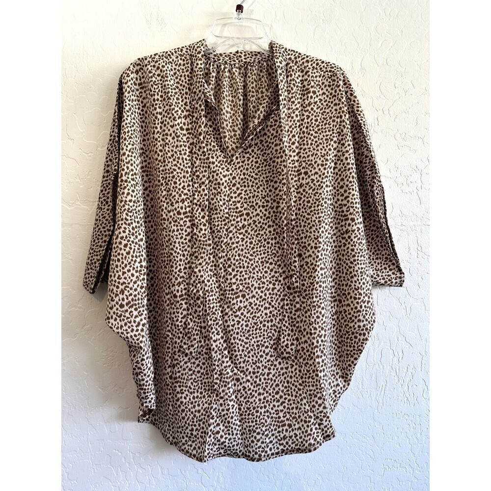 Shein Woman's Pullover Animal Print Top Size L‎ Boho Office Beachy Work Western